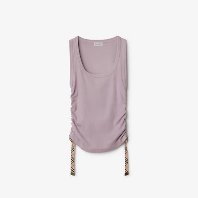 Festival Cotton Blend Tank Top in Wisteria - Women | Burberry® Official