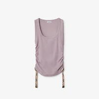 Festival Cotton Blend Tank Top in Wisteria - Women | Burberry® Official