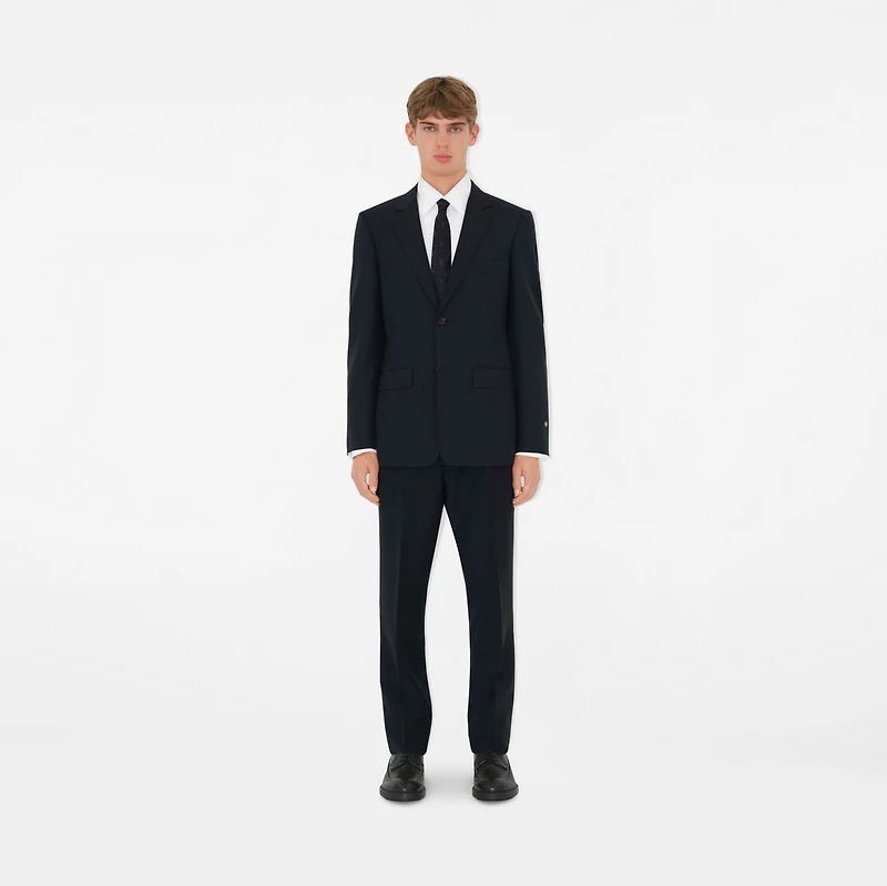 Wool Mohair Tailored Jacket in Navy - Men | Burberry® Official