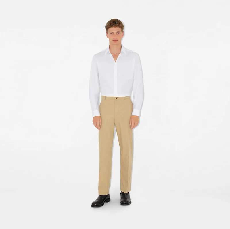 Cotton Trousers in Flax - Men | Burberry® Official