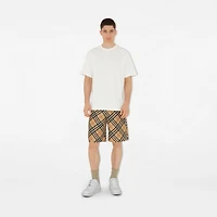 Check Silk Shorts in Sand - Men | Burberry® Official