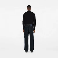 Check Label Wool Sweater in Black - Men | Burberry® Official