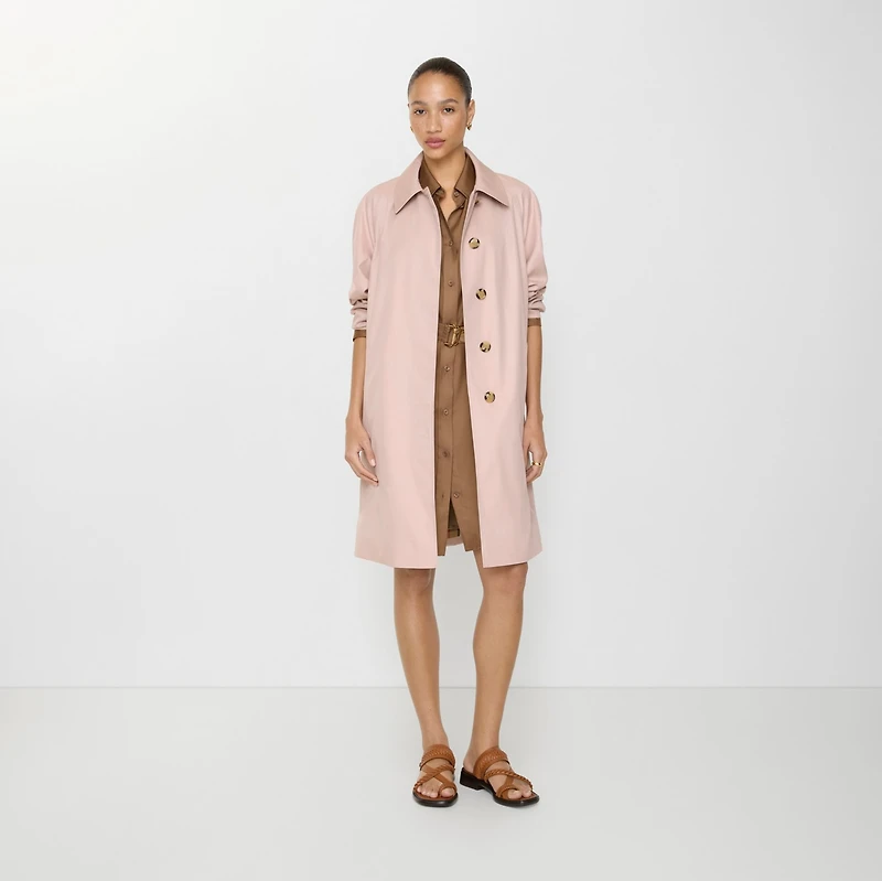 Mid-length Tropical Gabardine Camden Car Coat in Pale sugar pink - Women | Burberry® Official