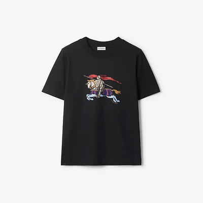 Crystal EKD Cotton T-shirt in Black - Women | Burberry® Official
