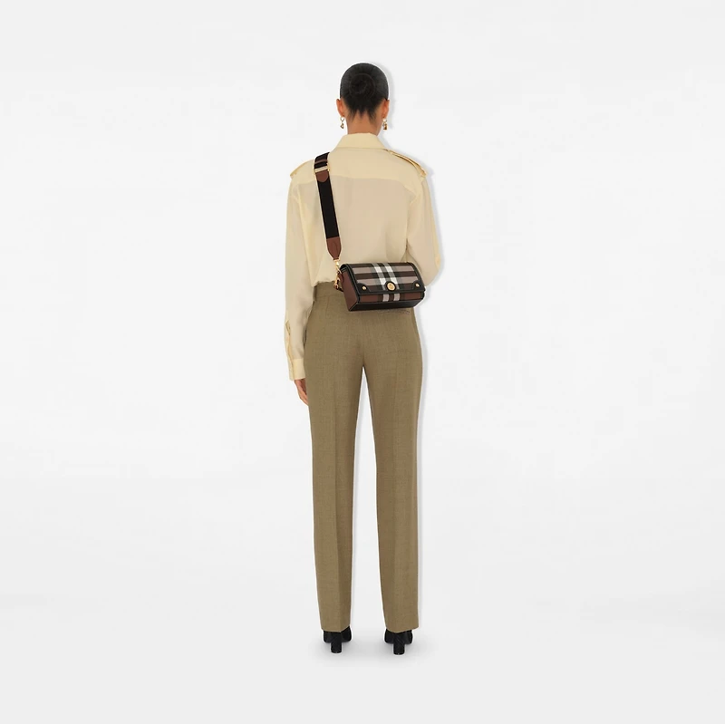 Top Handle Note Bag in Dark birch brown - Women | Burberry® Official
