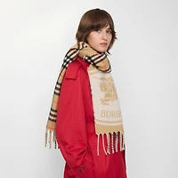 Reversible Knight Stamp Scarf in Sand | Burberry® Official