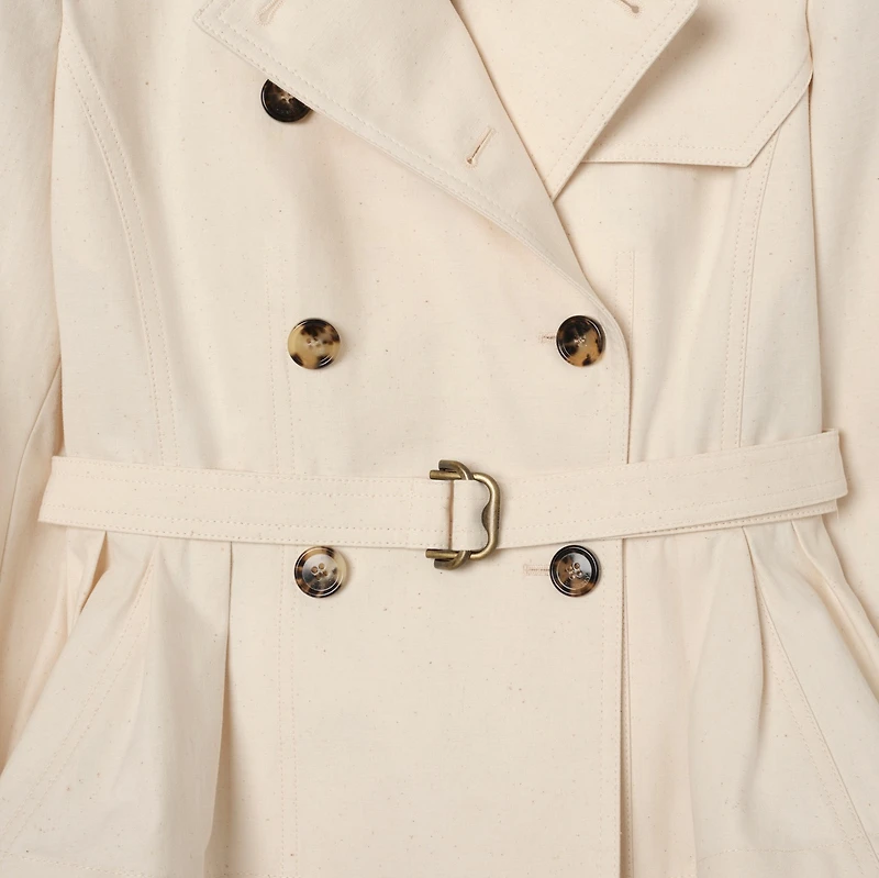 Cotton Isabella Trench Jacket in Linen beige - Women | Burberry® Official
