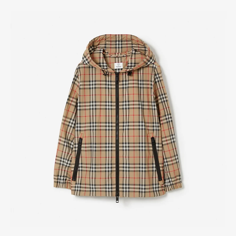 Check Jacket in Archive beige - Women, Nylon | Burberry® Official