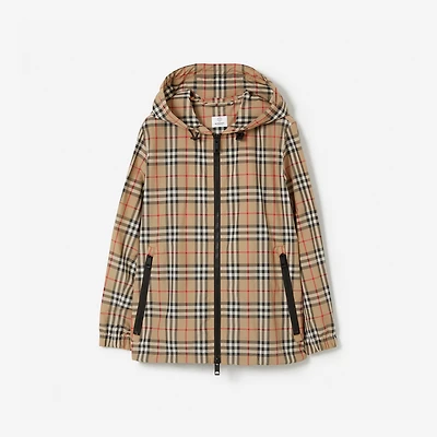 Check Jacket in Archive beige - Women, Nylon | Burberry® Official