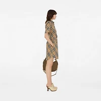 Check Cotton Shirt Dress in Sand - Women | Burberry® Official
