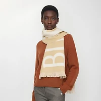 Logo Wool Scarf in Sand | Burberry® Official