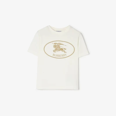 Knight Stamp Cotton T-shirt in Chalk white | Burberry® Official