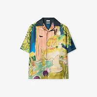 Highgrove Fountain Silk Shirt in Harbour green - Men, Cotton | Burberry® Official