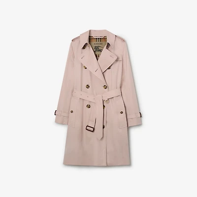 Mid-length Tropical Gabardine Kensington Trench Coat in Pale sugar pink - Women | Burberry® Official
