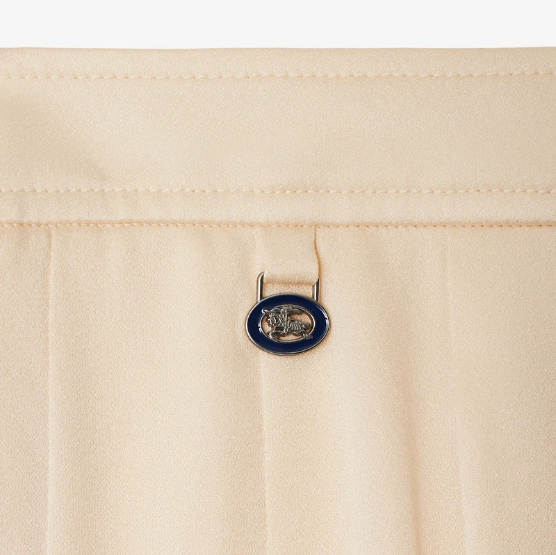 Pleated Silk Skirt in Pelican - Women | Burberry® Official