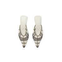 Check Woven Leather Cameo Mules in Light beige - Women | Burberry® Official