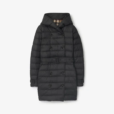 Short Nylon Hooded Puffer Coat in Black - Women | Burberry® Official