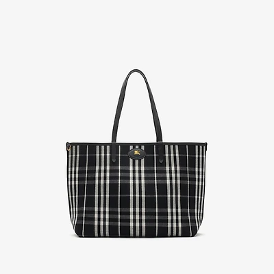 Medium Reversible Bloomsbury Tote​ in Black/calico beige - Women | Burberry® Official