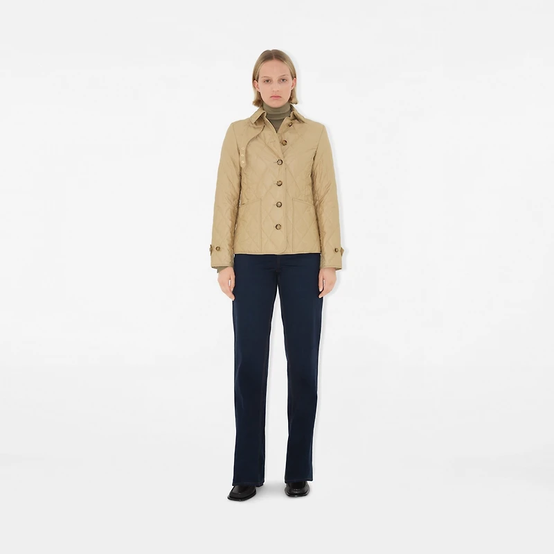 Quilted Thermoregulated Jacket in New chino - Women, Nylon | Burberry® Official