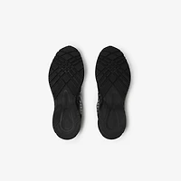 Nylon, Suede and Leather Eclipse Sneakers in Black - Men | Burberry® Official