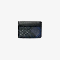Check Intarsia Card Case in Storm blue - Men | Burberry® Official