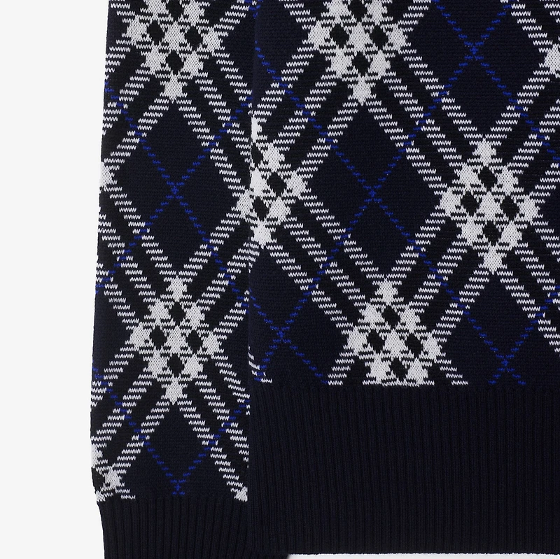 Check Wool Blend Sweater in Ink blue - Men | Burberry® Official