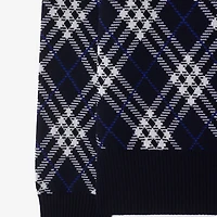 Check Wool Blend Sweater in Ink blue - Men | Burberry® Official