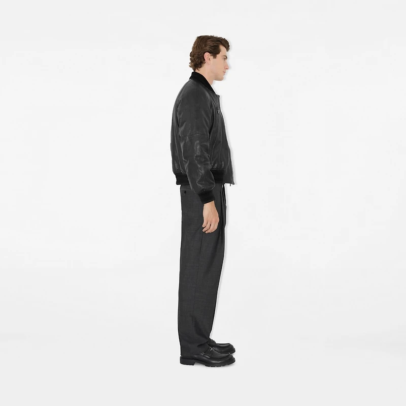 Leather Bomber Jacket in Black - Men | Burberry® Official