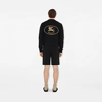 Knight Stamp Cotton Shorts in Black - Men | Burberry® Official