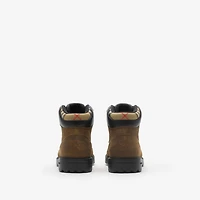 Suede Moor Hiking Boots​ in Jute - Men | Burberry® Official