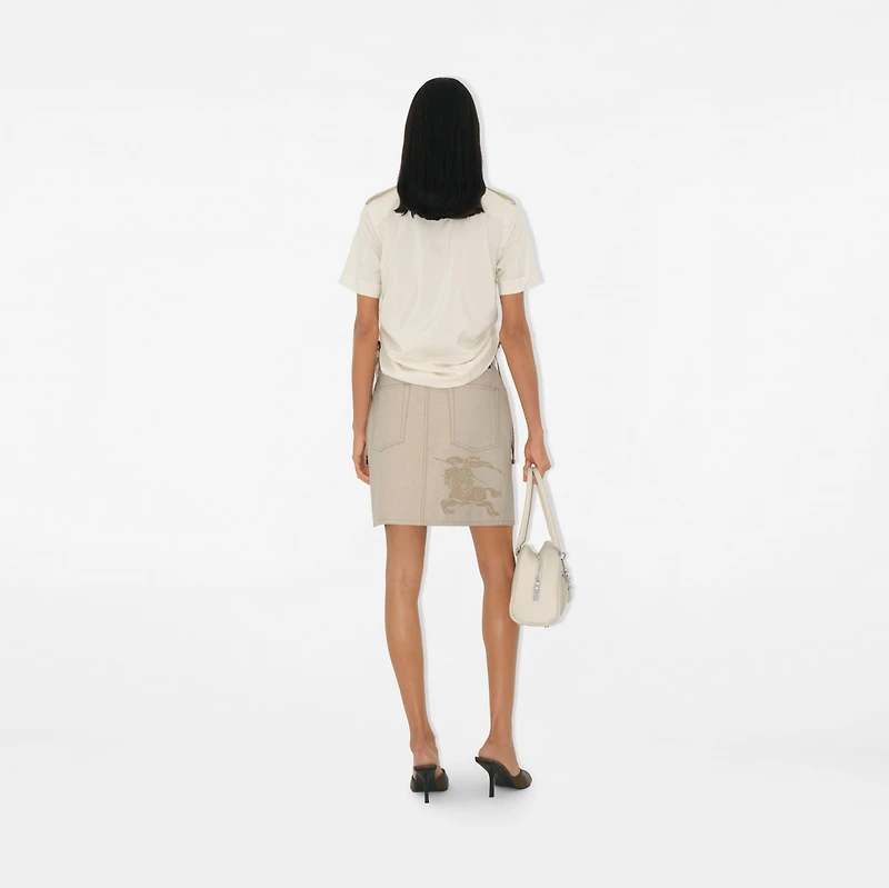 EKD Denim Mini Skirt in Rubble - Women, Cotton | Burberry® Official