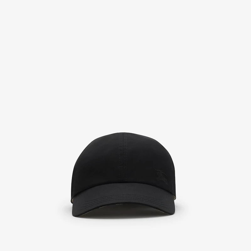 Gabardine Baseball Cap in Black/sand