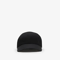 Gabardine Baseball Cap in Black/sand