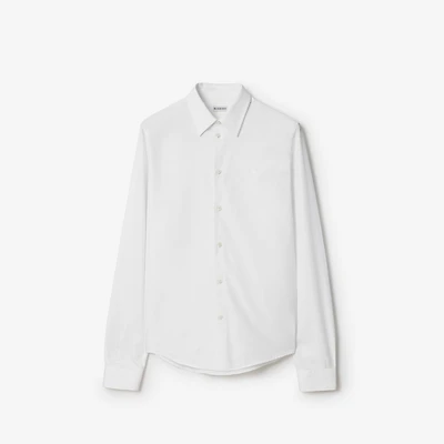 Regular Fit Cotton Poplin Shirt in Optic white - Men | Burberry® Official