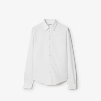 Regular Fit Cotton Poplin Shirt in Optic white - Men | Burberry® Official