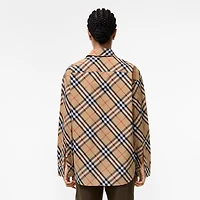 Relaxed Fit Check Cotton Shirt in Sand beige - Women | Burberry® Official