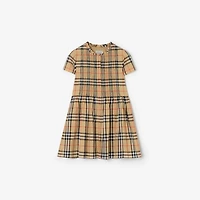 Check Cotton Dress in Sand beige | Burberry® Official