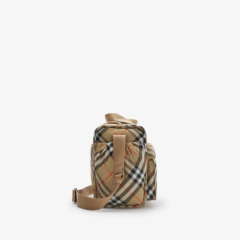 Check Baby Changing Bag in Sand - Children | Burberry® Official