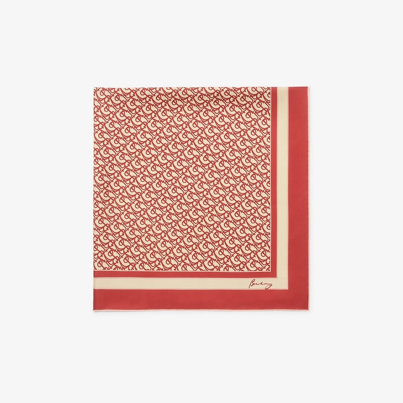 B Charm Silk Scarf in Geranium | Burberry® Official
