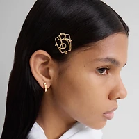 B Charm Hair Clips in Gold | Burberry® Official