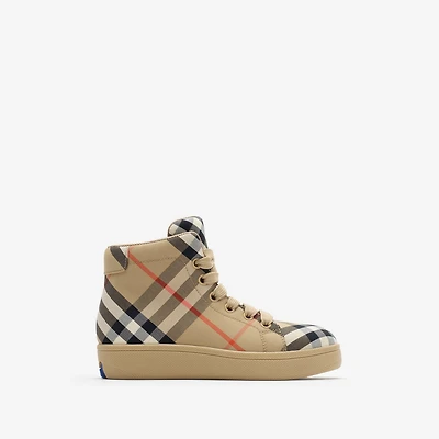 Check High-top Sneakers in Sand - Children | Burberry® Official