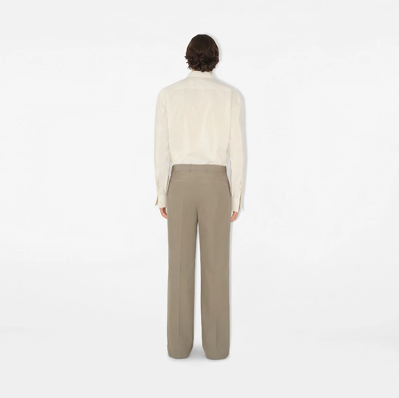 Relaxed Fit Striped Silk Shirt in Clam - Men | Burberry® Official