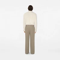 Relaxed Fit Striped Silk Shirt in Clam - Men | Burberry® Official