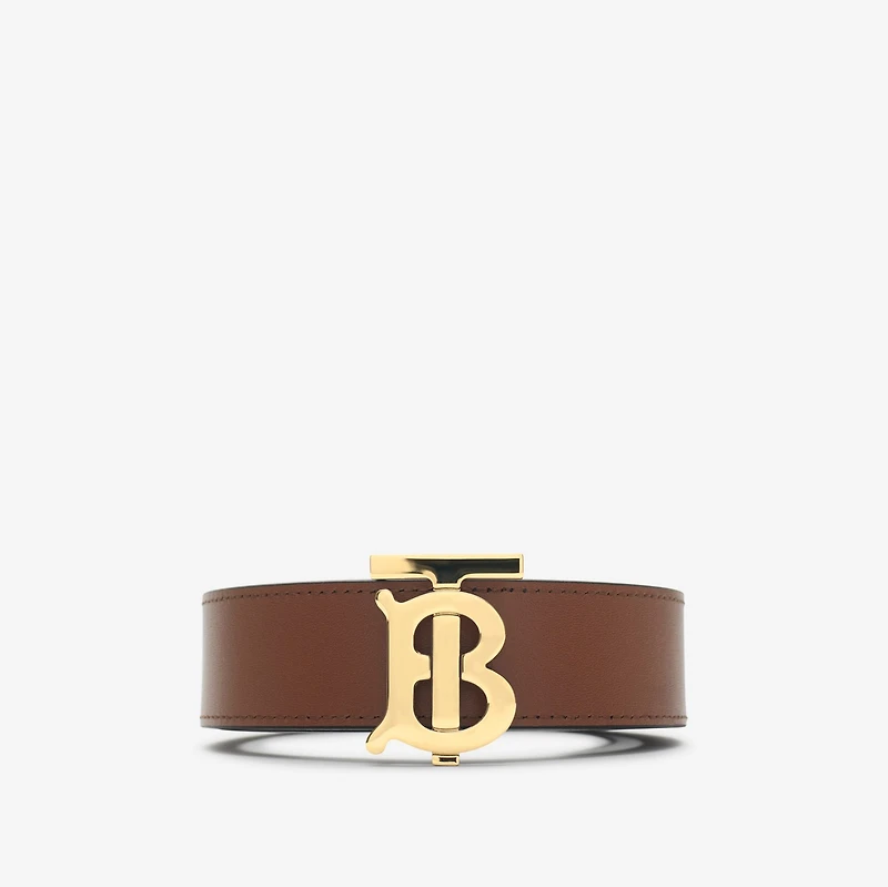 Leather Reversible TB Belt in Black/tan/gold - Women | Burberry® Official