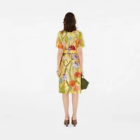 Highgrove Cascading Flowers Silk Shirt Dress in Buttermilk - Women | Burberry® Official
