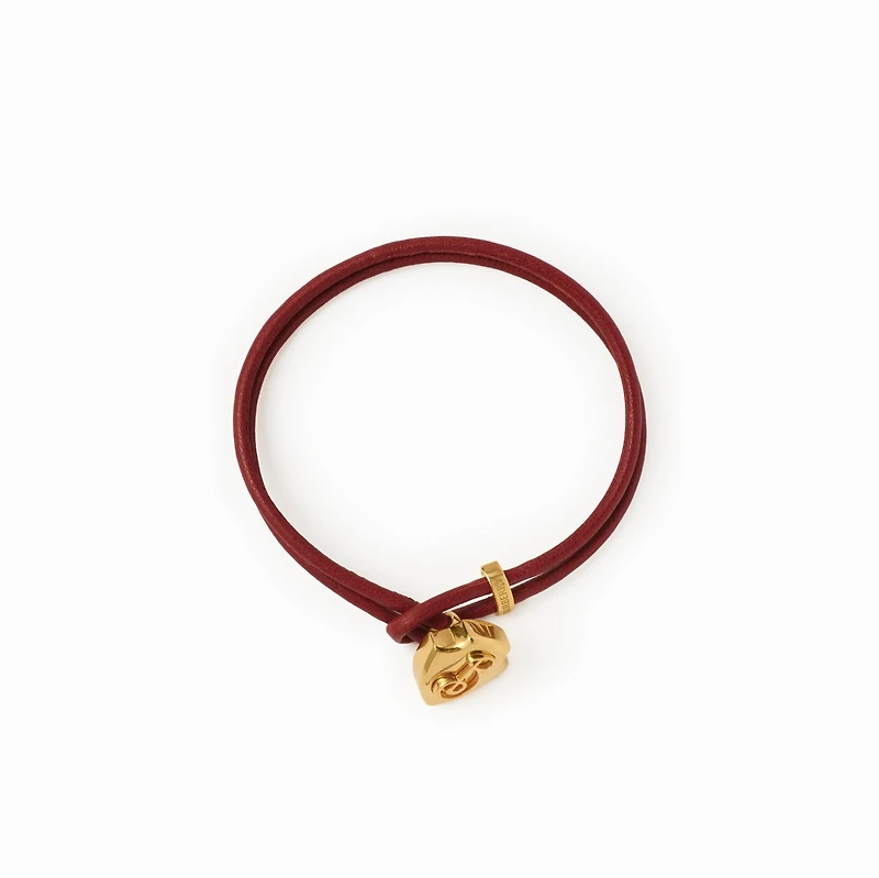 Leather B Shield Bracelet in Gold/rust - Women | Burberry® Official