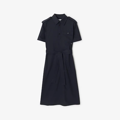 Wool Shirt Dress in Navy - Women | Burberry® Official