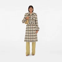 Check Bouclé Coat in String/fossil - Women, Cotton, Nylon, Technical, Wool | Burberry® Official