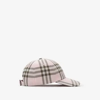 Check Cotton Baseball Cap in Mallow pink - Men | Burberry® Official