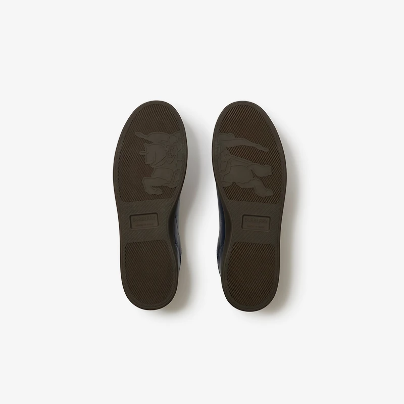 Leather and Suede Set Sneakers in Midnight blue/nocturnal blue - Men | Burberry® Official